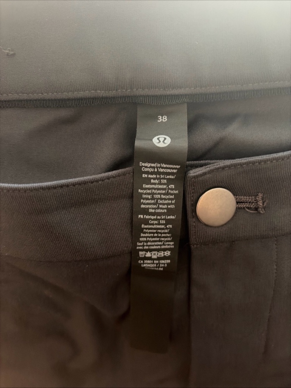 lululemon athletica Black High-Waist Pants with Snap Detail - Picture 5 of 5